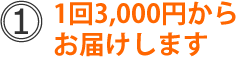 １回3,000円からお届けします